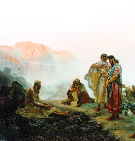 Job a přátelé, Ilja Repin, 1869, olej na plátně,
Státní ruské muzeum v Petrohradě
Wikimedia Commons